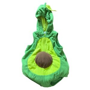 Carters Baby Avocado Halloween Costume Fleece Vest Hooded Green 6-9 Months
